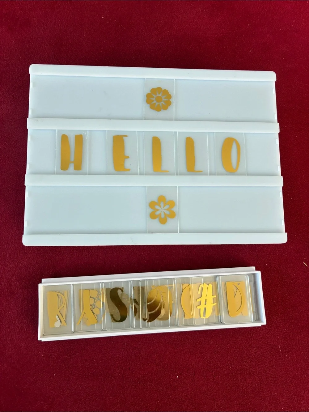 White Letter Board with Gold Letters - Custom Message Sign